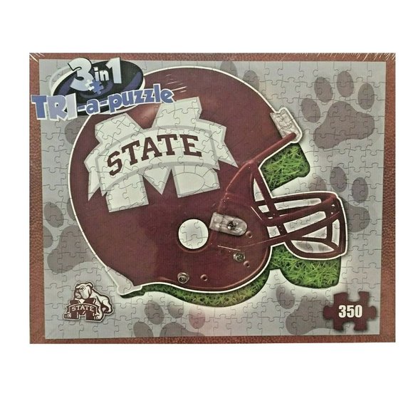 Mississippi State Bulldogs MSU TRI-A-Puzzle 3 in 1 350 Pcs College Football NWT - Picture 1 of 3
